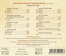 Johann Philipp Kirnberger (1721-1783): Sonaten für Flöte &amp; Bc in C,es,G,g,B, CD