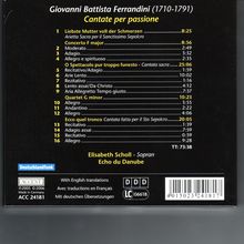 Giovanni Battista Ferrandini (1710-1791): Cantate per Passione, CD