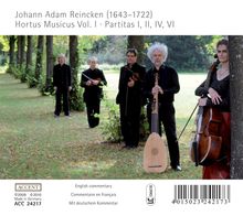 Johann Adam Reincken (1643-1722): Hortus Musicus (1988) Vol.1, CD