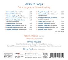 Raquel Andueza - Alfabeto Songs (Guitar Songs from 17th-century Italy), CD