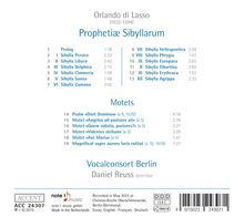 Orlando di Lasso (Lassus) (1532-1594): Prophetiae Sibyllarum, CD