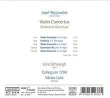 Josef Myslivecek (1737-1781): Violinkonzerte D-Dur, E-Dur, A-Dur, CD