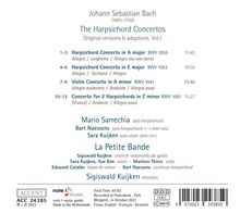 Johann Sebastian Bach (1685-1750): Cembalokonzerte - Originalversionen &amp; Adaptionen Vol.1, CD