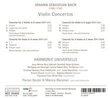 Johann Sebastian Bach (1685-1750): Violinkonzerte BWV 1041-1043, CD