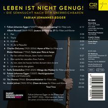 Leben ist nicht genug! – Die Sehnsucht nach dem Unerreichbaren. Fabian Johannes Egger. Flöte, Komponisten, Zeitangaben. 