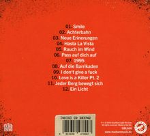 Trackliste mit Titeln: Smile, Achterbahn, Neue Erinnerungen, Hasta La Vista, Rauch im Wind, Pass auf dich auf, 1995, und mehr.