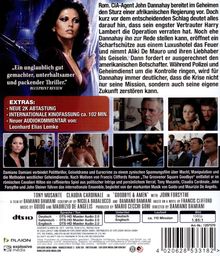 Textbeschreibung: Oben Text zu CIA-Agenten und einer afrikanischen Regierung. Zitat: "Ein unglaublich gut gemachter, unterhaltsamer und packender Thriller.” Unten Extra-Infos und Details zum Film “Goodbye & Amen”. Im Hintergrund Szenenbilder.