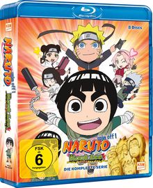 "FSK ab 6 freigegeben", "NARUTO spin off! Rock Lee", "DIE KOMPLETTE SERIE", bunte Anime-Figuren mit fröhlichem Ausdruck.
