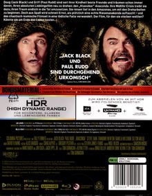 Oben: "Jack Black und Paul Rudd sind durchgehend urkomisch." Darunter zwei Männer mit lustigen Gesichtsausdrücken.