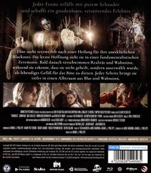 Text: "Jeder Frame erfüllt mit purem Schauder und schafft ein gnadenloses, verstörendes Erlebnis." 
Oben: Dunkle, gruselige Szenen. Unten: Drei erschrockene Personen. FSK 16 Symbol.