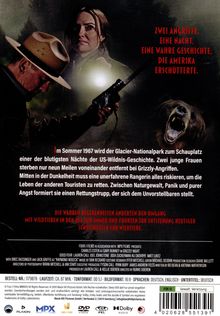 Text: "Zwei Angriffe. Eine Nacht. Eine wahre Geschichte, die Amerika erschütterte."

Hintergrund: Ranger, Frau, Bär.