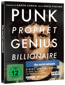 The Social Network (Ultra HD Blu-ray &amp; Blu-ray im Steelbook), 1 Ultra HD Blu-ray und 2 Blu-ray Discs