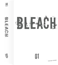 Große, graue Buchstaben „BLEACH“, darunter „01“. Links ein KSM-Anime-Logo.