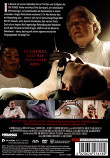 Ein nervenzerreißender Horror-Thriller. "So verrückt, dass man hinschauen muss." Oben: Mann mit Injektion, unten: mehrere Szenen.