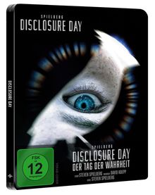 Texte: "Disclosure Day", "Der Tag der Wahrheit", "FSK ab 12 freigegeben". Ein blaues Auge und weiße Hautpartie.