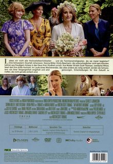 Text: „Lieben wir nicht alle Hochzeitsfeierlichkeiten ...“
Oben: Drei Frauen in bunten Kleidern. Unten: Weitere Szenen aus dem Film.