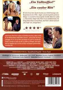"Oscar-nominierte Jackie Brown (Pam Grier) schmuggelt Geld und plant ein doppeltes Spiel. Bonus: Soundtrack und Trivia."