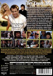 Rückseite einer DVD-Hülle von "Der Couch Trip" mit Filmbeschreibung, Schauspielernamen und Filmszenen.