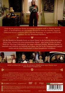 Texte: „Nach ihrem gefeierten Debüt... Whodunit-Thrillers.“ Darunter: Bilder von Leuten in historischen Kostümen.