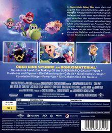 Über eine Stunde an Bonusmaterial. Super Mario, Luigi, Yoshi und Prinzessin Peach fliegen durch den Weltraum.
