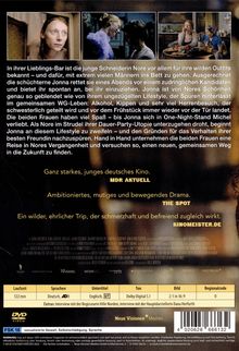 Eine DVD-Hülle mit Texten, die eine Geschichte über zwei Frauen beschreibt, ihre Freundschaft und Party-Lifestyle-Erfahrungen.