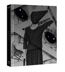 Text: "PULSE", "J-HORROR COLLECTION". Illustration: Person zieht Kapuze hoch, große Augen im Hintergrund.