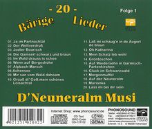 D'Neuneralm Musi: 20 bärige Lieder, CD