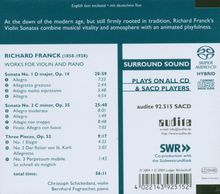 Richard Franck (1858-1938): Werke für Violine &amp; Klavier, Super Audio CD