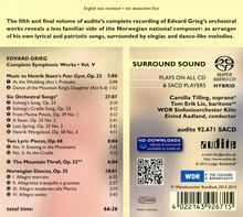 Edvard Grieg (1843-1907): Sämtliche Orchesterwerke Vol. 5, Super Audio CD
