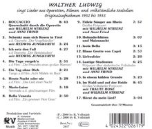 Walther Ludwig: Walter Ludwig singt Lieder aus Operetten,Filmen und..., CD