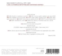 Melchior Vulpius (1570-1615): Motetten (8- bis 13-stimmig) aus Cantiones Sacrae I, CD