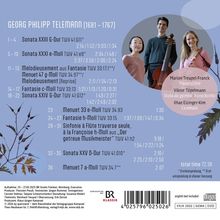 GEORG PHILIPP TELEMANN, Werke und Interpreten. Bild mit drei Musikern, einer mit Geige. Logo: BR Klassik.