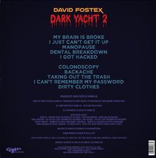 Titel: "David Fostex Dark Macht 2". Tracks: "My Brain is Broke", "I Just Can't Get It Up", "Manopause", "Dental Breakdown".