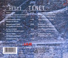 David Philip Hefti (geb. 1975): Tenet (4 Lieder für Sopran &amp; Ensemble), CD