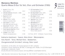 Marianna Martines (1744-1812): Quarta Messa für Soli,Chor &amp; Orchester, CD