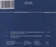 Klaus Lang (geb. 1971): Trauermusik für Bratsche solo "Der Wind und das Meer", CD