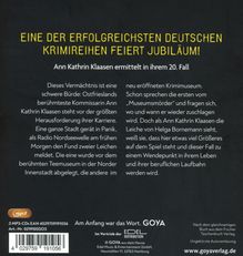Eine der erfolgreichsten deutschen Krimireihen feiert Jubiläum! Ann Kathrin Klaasen ermittelt in ihrem 20. Fall.