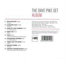 "The Dave Pike Set Album" mit Titelliste und Laufzeiten. Produzenten und Aufnahmeinformationen sind enthalten. MPS-Logo rechts.