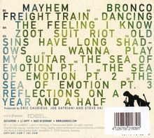 Trackliste: Mayhem, Bronco, Freight Train, Dancing, The Feeling, I Know, Zoot Suit Riot. Silhouette eines Gitarristen.