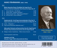 Hans Fährmann (1860–1940), CD mit Orgelwerken, einschließlich Bilder deutscher Dome und Orgelsonate Nr. 14.