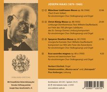 JOSEPH HAAS (1879–1960), Messe-Titel mit Zeiten, Mitwirkende: Norbert Düchtel (Orgel), Vokalensembles, Pius Amberger. Links ein Porträt.