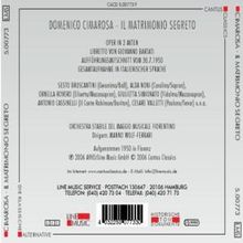 Domenico Cimarosa (1749-1801): Il Matrimonio Segreto, 2 CDs