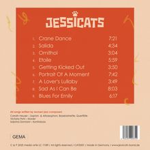 „JESSICATS“ oben, mit Trackliste darunter. Songs von Jazz-Komponistinnen. Namen der Musikerinnen aufgeführt.