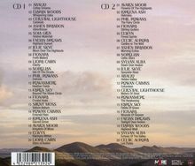 CD 1 und CD 2 enthalten Titellisten von Musikstücken und deren Interpreten. Der Hintergrund zeigt sanfte Hügel.