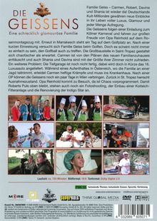 "DIE GEISSENS – Eine schrecklich glamouröse Familie." Text beschreibt luxuriösen Lebensstil der Familie Geiss.