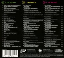 Tracklist dreimal: Titel, Künstler, Remix-Typ und Jahresangabe. "The Disco Boys" oft genannt. Schwarzer Hintergrund, Logos unten.