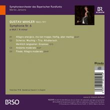 GUSTAV MAHLER: Symphonie Nr. 6 in a-Moll. Vier Sätze mit Dauerangaben. Oben rechts Logo, darunter Dirigent. Links Symphonieorchester.