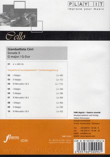 Play-it Studio-CD Cello: Giambattista Cirri, CD