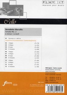 Play-it Studio-CD Cello: Benedetto Marcello, CD