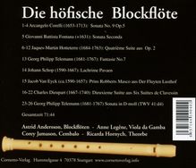 Astrid Andersson - Die höfische Blockflöte, CD